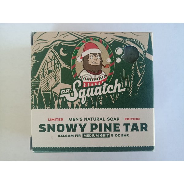 Dr. Squatch Limited Edition All Natural Bar Soap for Men with Medium Grit, Snowy Pine Tar, Green & White Swirl