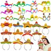 Camlinbo Mexican Fiesta Costume Headwear, 12 Pcs Cardboard Headbands and 12 Pcs Paper Eyeglasses, Mexican Themed Party Supplies for Halloween, Cosplay, Carnivals, Parade, and More