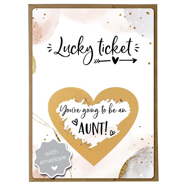 Joli Coon Pregnancy announcement scratch cards - You are going to be an aunt - Auntie pregnancy scratch off announcement with envelope