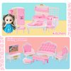 56 Pcs Dollhouse Furniture Dollhouse Accessories Set Miniature Furniture Mini Furniture Plastic Small Doll House Furniture Tiny Play House Pretend Play Family Toys Gift,Boy Girl Toddler Kid 3Y+