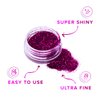 Ultra FINE Glitter for Gel Nail Art Pots Set - NYK1 DUST Powder, Face Paint Makeup, Hair, Nail Polish Craft, Festival Party Colors