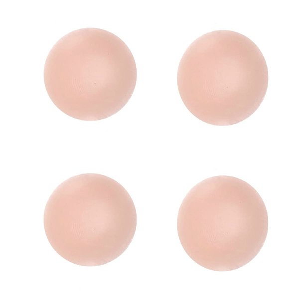 FZBNSRKO 2 Pairs Natural Round Silicone Reusable Adhesive Nipple Cover Breast Pads Gel Petals Pasties Bra Pads for Women Ladies