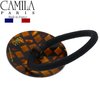 Camila Paris CP2962 French Hair Ponytail Holders Ties, Round, Handmade, Brown, Strong Hold Grip Elastic Band Hair Clips for Women, No Slip and Durable Styling Girls Hair Accessories, Made in France