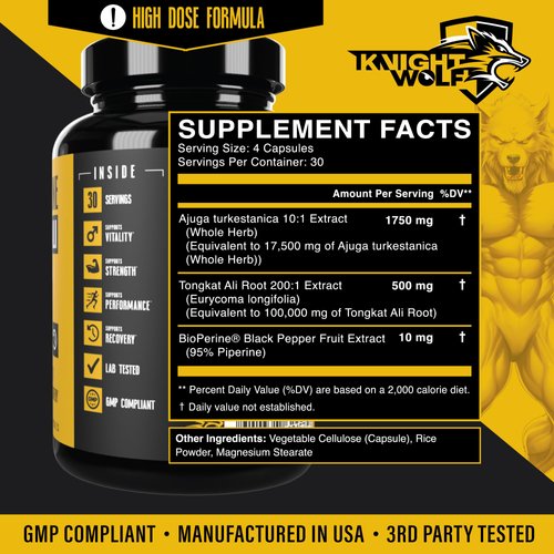 Turkesterone 17,500mg [Max Potency] + BioPerine® for High Absorption Supplement with Tongkat Ali - Increase Lean Muscle Growth & Recovery, Drive & Stamina - USA Made & Non GMO - 120 V Capsules