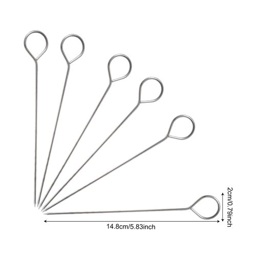 HONBAY 30PCS Stainless Steel Barbecue Skewers Roast Goose Needles Turkey Lacers for Trussing Turkey and Barbecue (5.8 Inch)