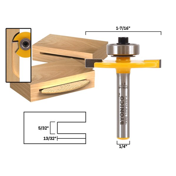 Yonico Router Bits Biscuit Cutter Joint Slot #10 1/4-Inch Shank 14183q