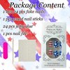 BMKKOT Patriotic Press on Nails Short Fake Nails Independence Day Stars Artificial Glue on Nails Red White Stripes Square False Nails Glitter Fireworks Acrylic Nails for Women 4th of July Manicure