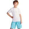 TSLA UPF 50+ Youth Kids Rash Guard Short Sleeve, UV/SPF Surf Swim Shirt, Aqua Water Swimsuit Top, Vacation White, 10