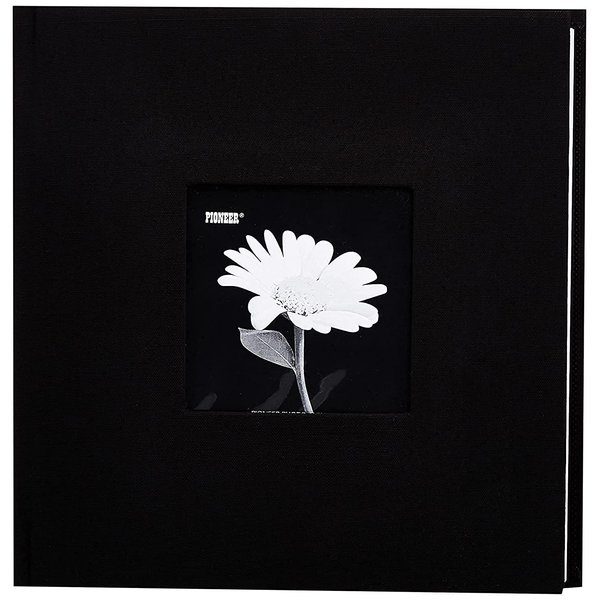 Fabric Frame Cover Photo Album 200 Pockets Hold 4x6 Photos, Deep Black