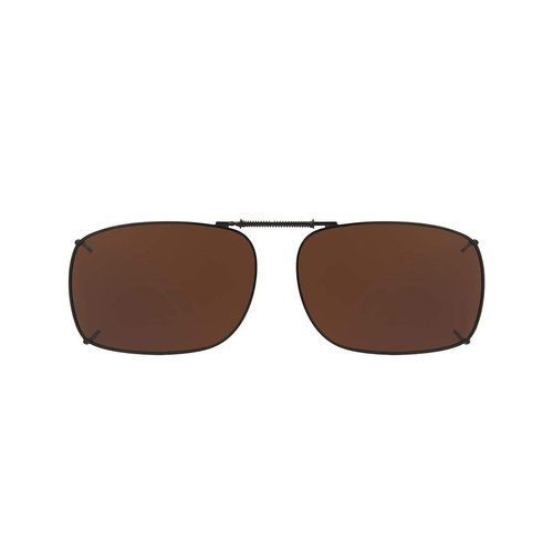Solar Shield Clip-on Polarized Sunglasses Size 52 Rec 1 Brown Full Frame New