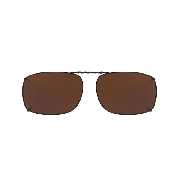 Solar Shield Clip-on Polarized Sunglasses Size 52 Rec 1 Brown Full Frame New