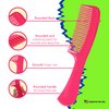 Allegro Combs 1003 Tangle Tamer Hair Comb Wide Tooth Shower Comb For Curly Hair Wet Or Dry Detangler Women’s Combs Made In The USA. 2 Piece. (Pink)