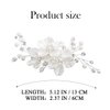 Jakawin Bride Flower Wedding Hair Piece Silver Pearl Hair Clip Rhinestone Crystal Headpiece Leaf Bridal Hair Accessories for Women FJ01 (1 Silver)