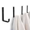 KIBAGA Stylish Bathroom Towel Hooks for Wall Mount Set of 4 - Beautiful, Sturdy & Easy to Install Metal Wall Hangers - Space Saving Matte Black Towel Holder - Your Perfect Bathroom Decor Addition