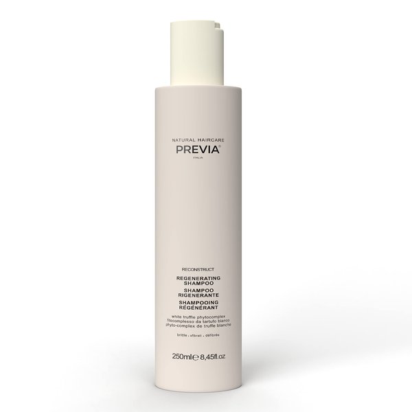 PREVIA Reconstruct Regenerating Shampoo - Damaged Hair Shampoo with White Truffle - Moisturizing Shampoo for Brittle Hair (8.45 oz)