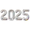 40 Inch Giant Silver Number 2025 Balloon, 2025 New Years Decorations for 2025 Happy New Year Eve Christmas and Graduations Party Supplies