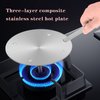 11inch Stainless Steel Induction Cooktop Mat, Induction Converter Heat Diffuser Simmer Ring Plate, Induction Cooktop Heat Diffuser Induction Plate with Handle Adapter Converter (24cm/9.45inch)