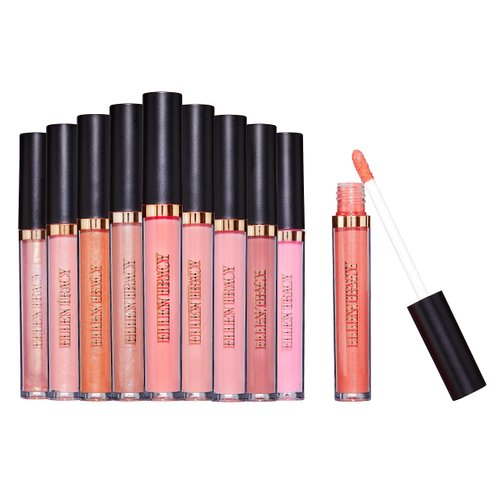 ELLEN TRACY Lip Gloss Collection | 10 Shades Complete Lip Makeup Set, Liquid, 2.50 ML Each Tube