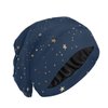 Bonnet Sleep Cap Hair Wrap Cover for Sleeping Satin Lined Head Wrap Nurse Cap Night Cap Slouchy Beanie for Men Women Dark Blue Night Sky
