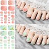 8 Sheets Flower Toe nail Wraps Stickers Floral Nail Polish Strips Self-Adhesive Daisy Toe nail Stickers with Marble Glitter Design Full Nail Decals Kit for Women Flowers Nail Decoration
