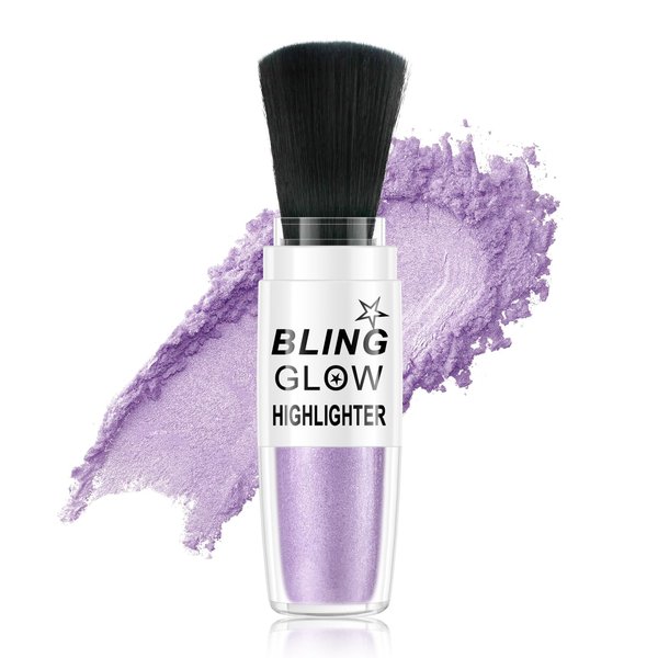 KYDA Glitter Powder Highlighter Makeup, Face & Body Brush Powder Highlighter, Sparkling Coverage Body Highlighter Makeup, High Glossy Loose Powder Makeup, 04