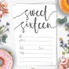 Classic Script Sweet 16 Birthday Invitations (20 Count) with Envelopes - Party Invites