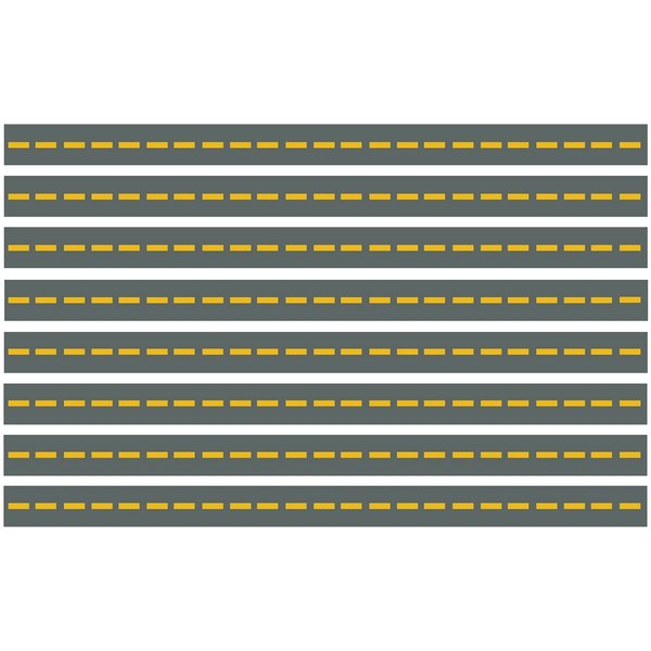 Extra Gray Road Wall Decals for Cars and Trucks, Eco-Friendly Peel and Stick Fabric Stickers