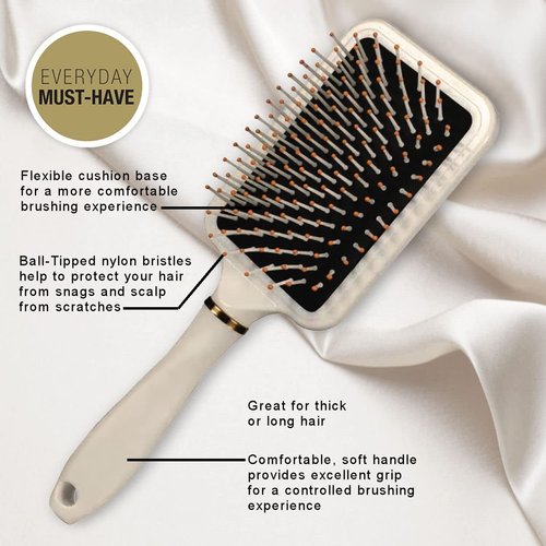 AC210 (Cushioned Paddle Brush) - Hair Care Accessory in AC-BLACK