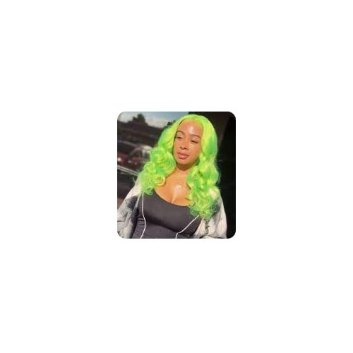 Sylvia Neon Wig Fluorescent Green Natural Wave Synthetic Lace Front Wigs 180% Density Side Parting Wigs Heat Resistant Fiber Hair Wig Cosplay Daily for Woman…