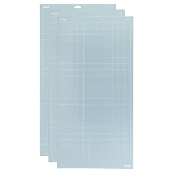 Cricut LightGrip Cutting Mats 12in x 24in, Reusable Cutting Mats for Crafts with Protective Film, Use with Printer Paper, Vellum, Light Cardstock & More for Cricut Explore & Maker (3 Count), Blue