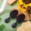 Nuogo 24 Pcs Mini Wet Hair Brush Hair Combs Set Travel Detangling Brush Soft Bristles Wet Dry Kids Hair Brush 12 Detangler Small Hair Brushes 12 Plastic Hair Combs for Baby (Black)