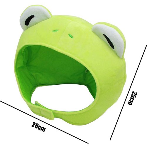 TAORANJU Frog Hat Green Anime Plush Frog Shaped Hat Cap Headwear Funny Novelty Plush Hat Funny Novelty Plush Hat Party Hats for Kids Adults