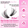 FANXITON DIY Lash Extension Kit 40D D Curl Individual Lashes Lash Clusters Kit Cluster Lashes Lash Bond and Seal and Lash Tweezers for Lash Clusters Kit DIY at Home