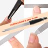 12 Pcs Metal Nail File 6.7 Inch Nail File Stainless Steel Nail File Double Sides Metal Sapphire File with Anti Slip Handle Fingernails Toenails Manicure File for Woman and Men (Black)