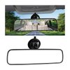 9.8'' Car Rear View Mirror with Suction Cup, Anti Glare Adjustable Auto Interior Rearview Mirror, HD Thickened Vehicle Inside Mirror Reduce Blind Spots, Universal for Marine, Truck, SUV (Black)