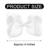 DEEKA 16 PCS 4" Hand-made Hair Bow Grosgrain Ribbon Solid Color Hair Bow Alligator Clips Hair Accessories for Little Teen Toddler Girls -White