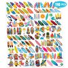 110 PCS Summer Surfing Surf Surfboard Temporary Tattoos Sticker Ocean Surfer Beach California Hawaiian Themed Birthday Party Decorations Favors Supplies Gifts Girls Boys Cute Tattoo School Reward