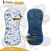 Baby Stroller Cushion,Soft Minky Dotted and Printed Stroller Seat Liner-Reversible Universal Breathable and Soft Newborn Stroller Pad, Cotton Infant Car Seat Insert-82x37cm,1 Pack(Blue Whale)
