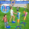 Hymaz Toys Rocket Launcher for Kids, Stomping Launch up 100 Ft, 5 Pack Foam Air Rockets with Sturdy Launcher Stand, Outdoor Yard Toy Birthday Gifts for Boys Girls Ages 3 4 5 6 7 8+ Years Old