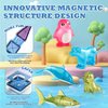 Magnetic Tiles Magnetic Construction Set, Magnetic disc STEM Sensory Educational Games Toys Preschool Building Stacking Block Learning Toys Gift for Toddler Age 3+ Boys Girls Kids 40pcs Sea World