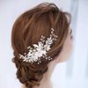 Handmade Silver Bridal Hair Comb Clip Flower Bride Wedding Bridesmaids Hair Vine Crystal Hair Accessories for Brides Headpieces
