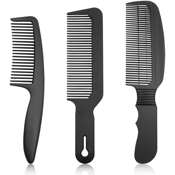 3 Pieces Hair Cutting Comb Barber Comb for Men Women Hair Styling Combs Fine Teeth Carbon Comb Set Anti Static Heat Resistant Hairdressing Comb