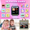 Smart Watch for Kid Age 4 5 6 7 8 9 10 Boys Girls Learning Toy with 26 Puzzle Game 1.69" Touch Screen HD Camera Video Music Player Alarm Clock Storybook Pedometer Christmas Birthday Gift Idea (purple)
