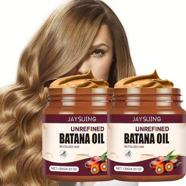 DWENGWUN Organic Raw Batana Oil, Unrefined Natural Oil, Promotes Growth & Repairs Damaged Hair, Nourishes Hair, Enhances Shine, Nourishes Thin Scalp for All Hair Types, 4.23oz/120g, 2Pcs