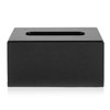 MyGift Modern Black Wood Grain Tissue Box Cover with Easy Refill Slide Out Bottom, Refillable Bathroom Facial Napkin Tissue Box Holder