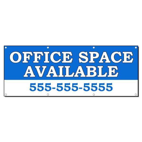 Office Space Available Rent Lease Custom Banner Sign 2' X 4' W/ 4 Grommets