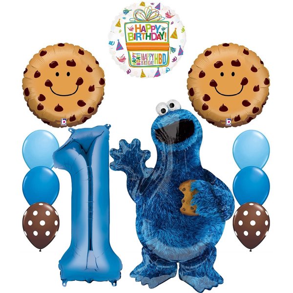 Anagram Cookie Monsters Happy 1st Birthday Balloon Decorations and Party Supplies
