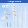 Flag Poles for Outside House - 5ft Tangle Free Flag Pole for House with Holder Bracket,Stainless Steel Flag Pole Kit for 3x5 American Flag,White Flagpoles Residential for Outdoor Porch Truck Boat