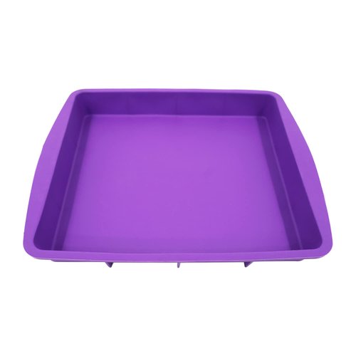 Lmaray 11 x 9.5 Inch Purple Silicone Baking Pan, Safe, Durable, Easy Cleanup, Microwave and Oven Safe