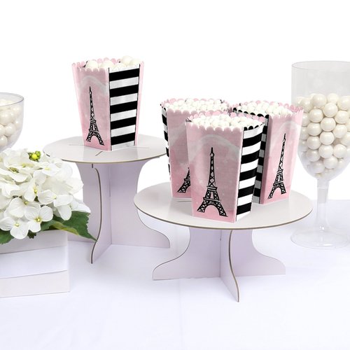 Paris, Ooh La La - Paris Themed Baby Shower or Birthday Party Favor Popcorn Treat Boxes - Set of 12